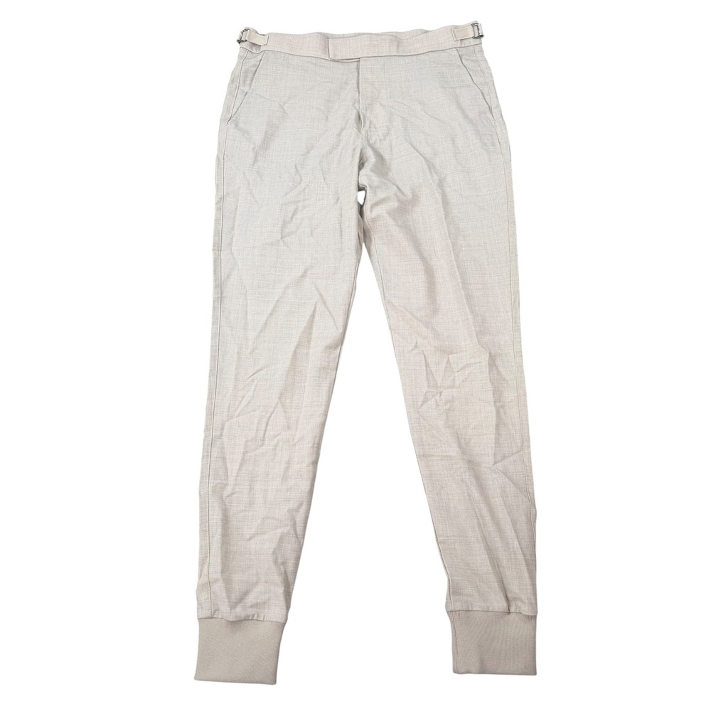 Greyson Mens Serrano Wool Jogger Beige Side Adjuster Trousers Pants Size 31